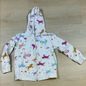 Cat & Jack Unicorn Print Hoodie - Multicolor on White